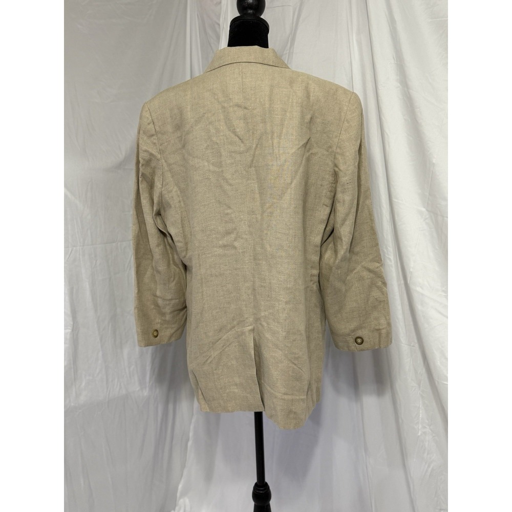 L.L. Bean Vtg ‎ blazer/coat Brushed Cotton Tan/Beige work/business 3/4 Sleeves - Picture 10 of 15